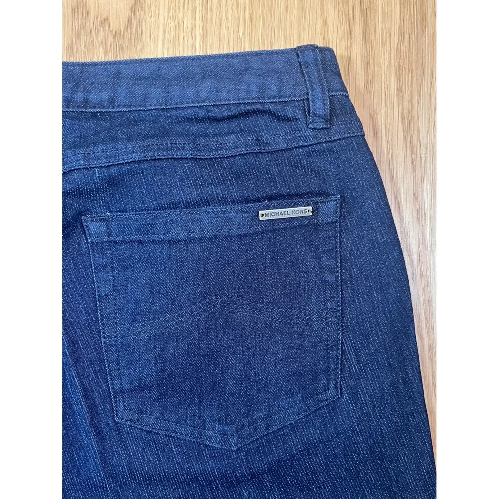 Michael Kors Flare Leg Jeans Women Size 10 Dark Wash Denim Minimalist Aesthetic
